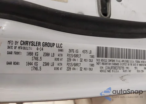 2014 Jeep Patriot Latitude z USA, uszkodzony, nr VIN 1C4NJRFB8ED792799